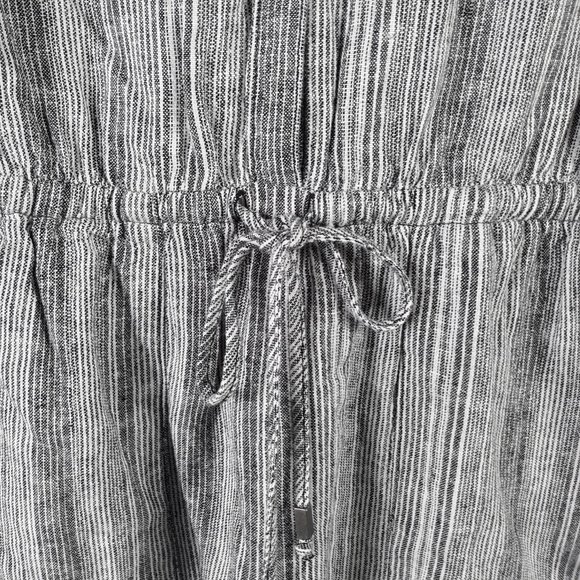 Kelly Renee Womens Linen Blend Striped Sleeveless Black/White Shorts Romper Sz S - Picture 7 of 11